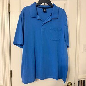 George Mens Big & Tall Blue Polo Shirt 2XL 50-52 Short Sleeve Pocket